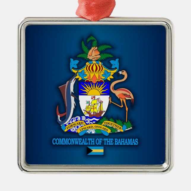 Commonwealth of the Bahamas COA Metal Ornament (Front)