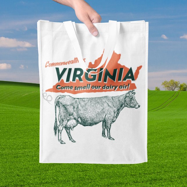 Commonwealth Of Virginia Come Smell Our Dairy Air Grocery Bag (Creator Uploaded)