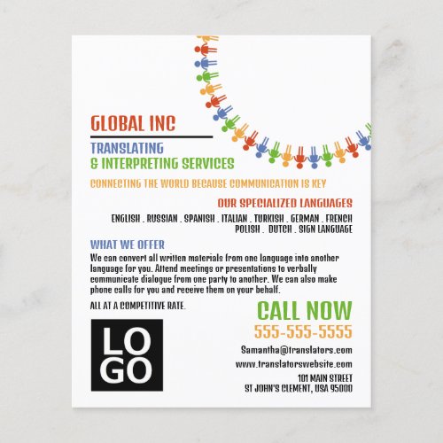 Communication Design Translator  Interpreter Flyer