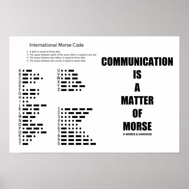 Communication Is A Matter Of Morse Code Humor Poster (Front)