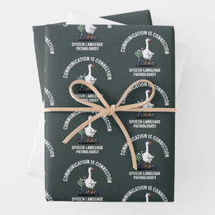 Communication Is Connection Speech Language Goose Wrapping Paper Sheets