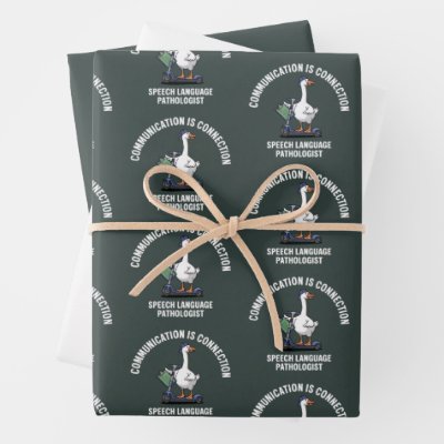 Communication Is Connection Speech Language Goose Wrapping Paper Sheets