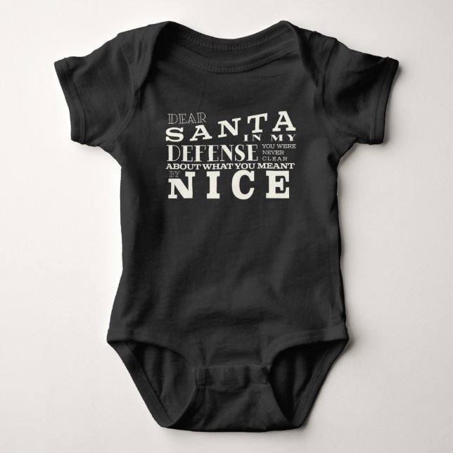 'Communication Is Key' Plea Naughty Santa Claus Baby Bodysuit (Front)