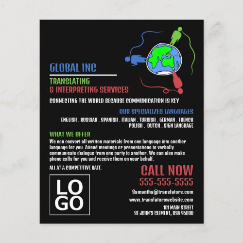 Communication Logo Translator  Interpreter Flyer