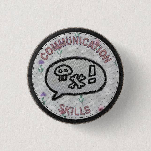 Communication skills resume  boy scout patch button (Front)