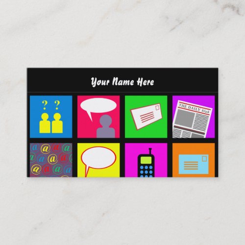 Communication Tile Wallpaper, Your Name Here Business Card