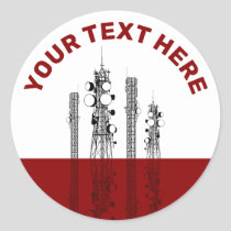 Communication Towers Classic Round Sticker