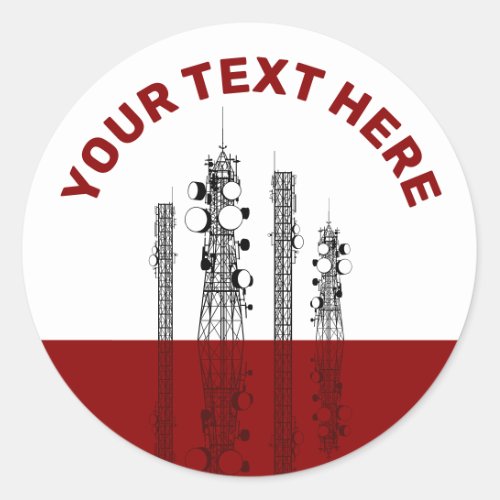 Communication Towers Classic Round Sticker