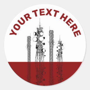 Communication Towers Classic Round Sticker
