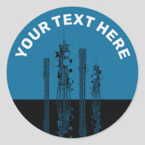 Communication Towers Classic Round Sticker