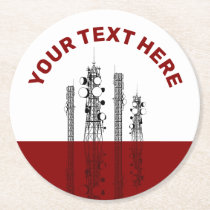 Communication Towers Round Paper Coaster