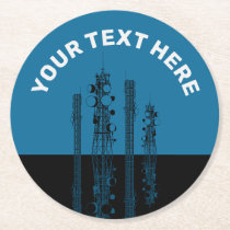 Communication Towers Round Paper Coaster