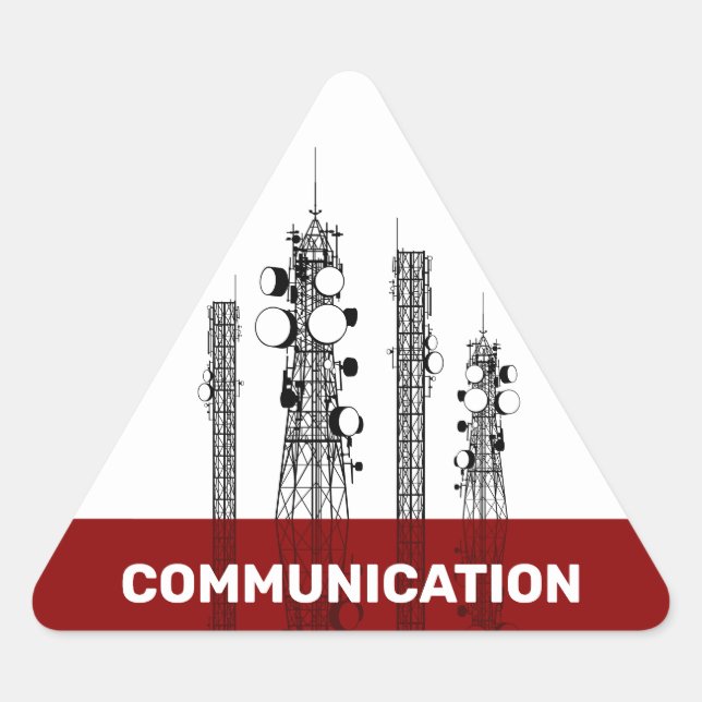 Communication Towers Triangle Sticker (Front)