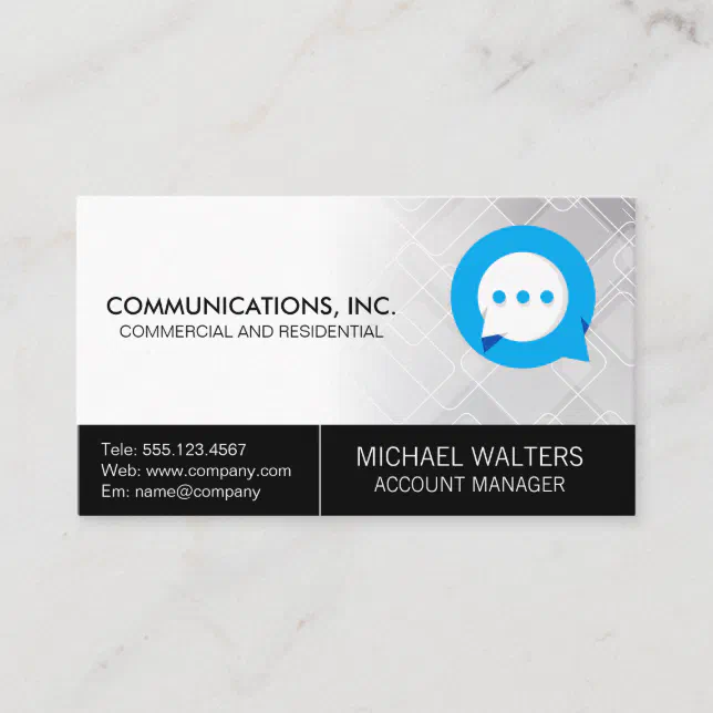Communications Chat Logo Business Card | Zazzle