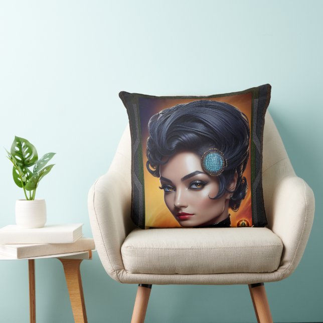 Communications Engineer Evoratae Dinecatcious Throw Pillow (Chair)