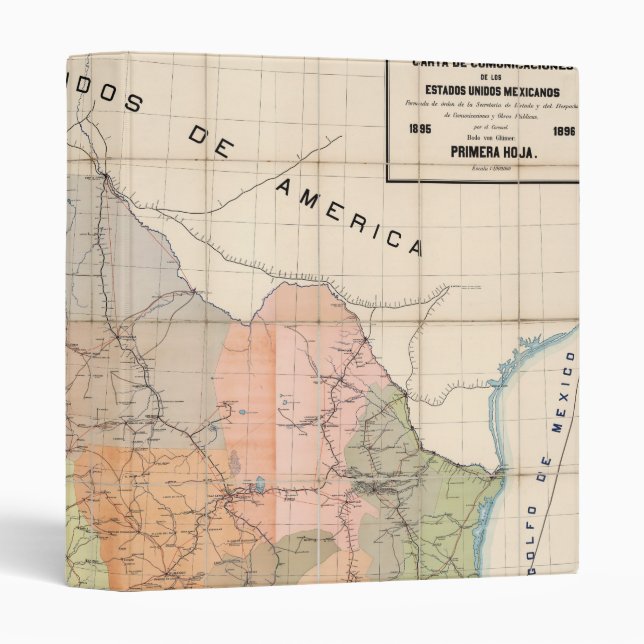 (Communications Letter) Map of Mexico 3 Ring Binder (Front/Spine)