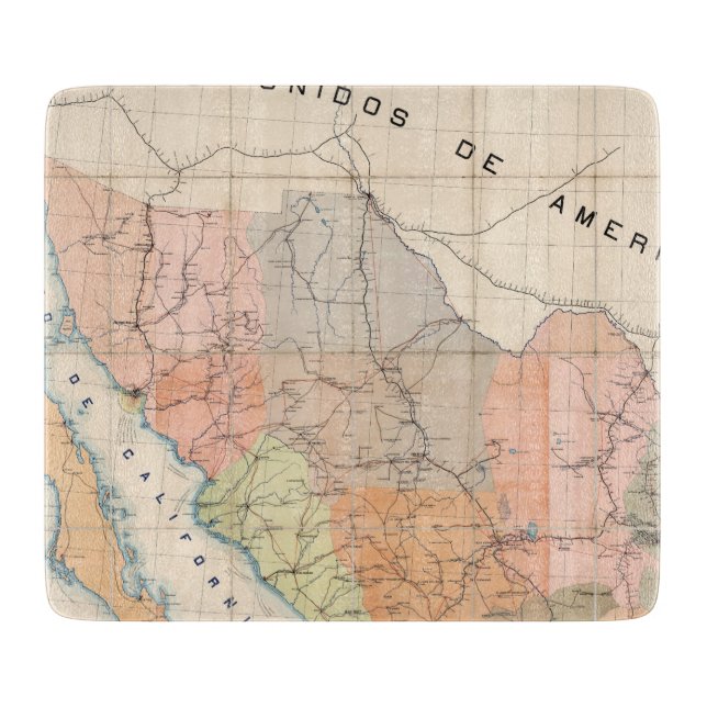 (Communications Letter) Map of Mexico Cutting Board (Front)