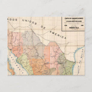 (Communications Letter) Map of Mexico Postcard