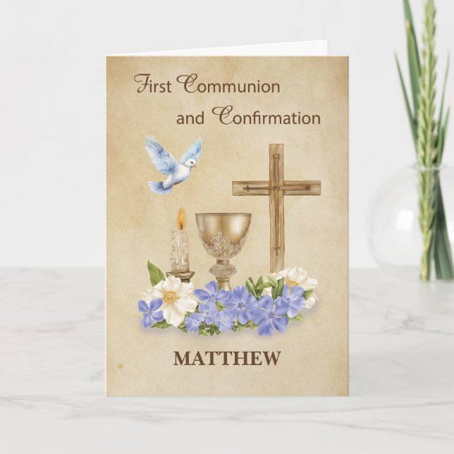 Communion and Confirmation RCIA Congratulations Card (Front)