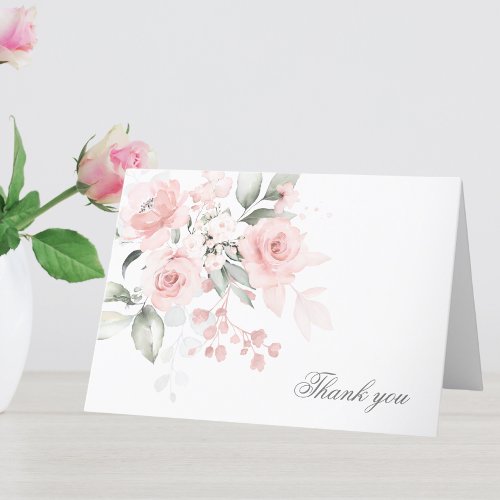 Communion Baptism Thank You Pink Watercolor Floral
