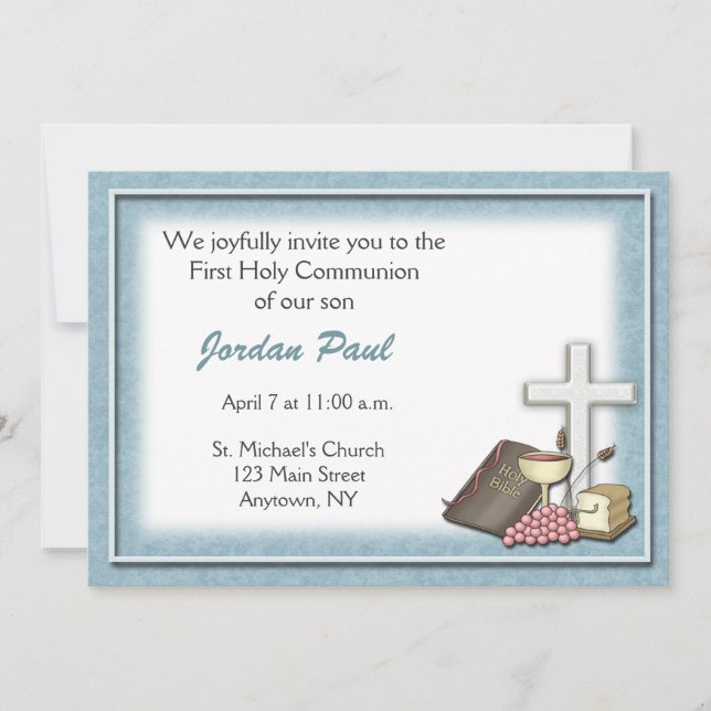 Communion Blue Invitation (Front)