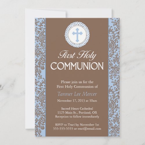 Communion Blue Leaves Invite