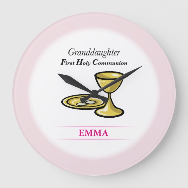 Communion Body and Blood Granddaughter Large Clock (Front)
