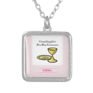 Communion Body and Blood Granddaughter Silver Plated Necklace