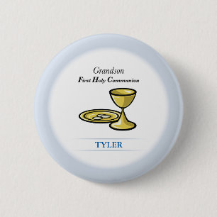 Communion Body and Blood Grandson Pinback Button