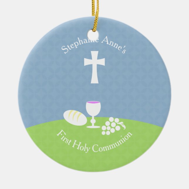 Communion Bread of Life Ceramic Ornament (Front)