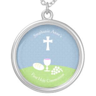 Communion Bread of Life Silver Plated Necklace