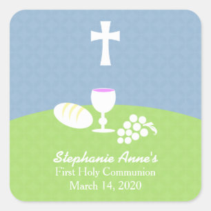 Communion Bread of Life Square Sticker