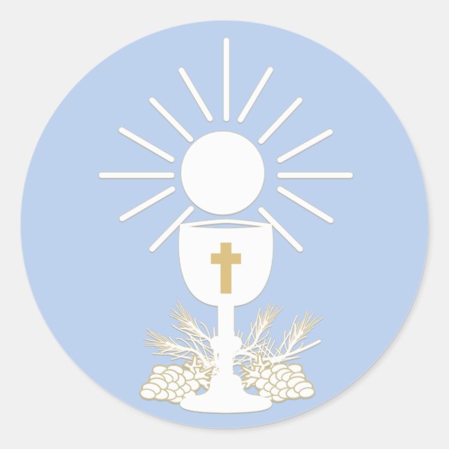 Communion Chalice, Choose Background Color Classic Round Sticker (Front)