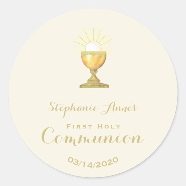 Communion Chalice Classic Round Sticker (Front)