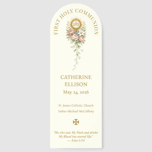 Communion Chalice Host Floral Anima Christi  Bookmarks