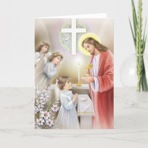 Communion confirmation for girls card