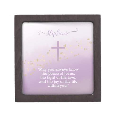 Communion Cross Lavender Watercolor Gift Box