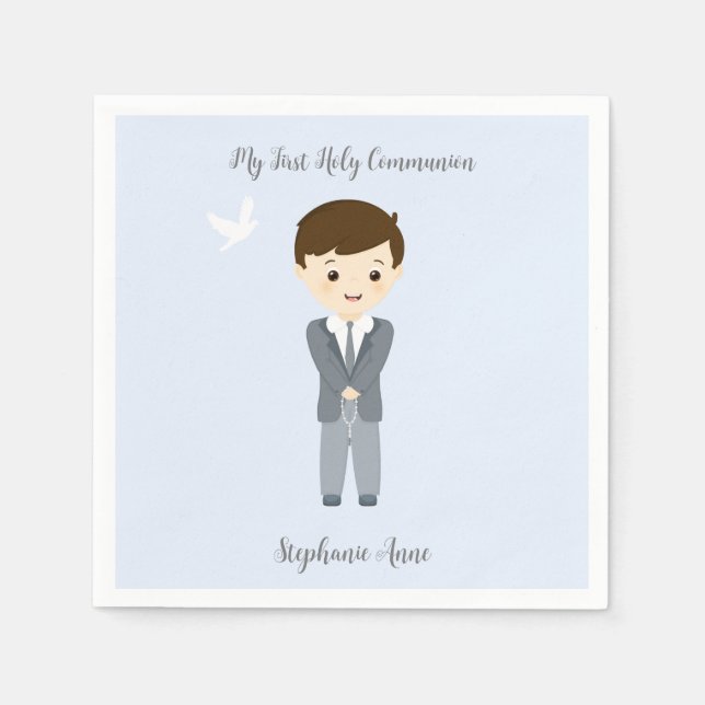 Communion Dove Boy Napkins (Front)
