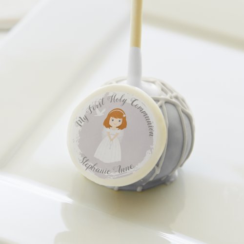 Communion Dove Redhead Girl Cake Pops