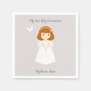 Communion Dove Redhead Girl Napkins