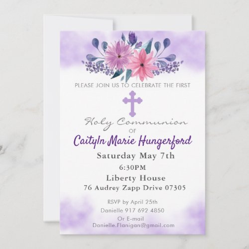 Communion Floral Invite