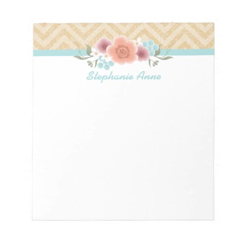 Communion Floral Swag in Gold and Aqua Notepad