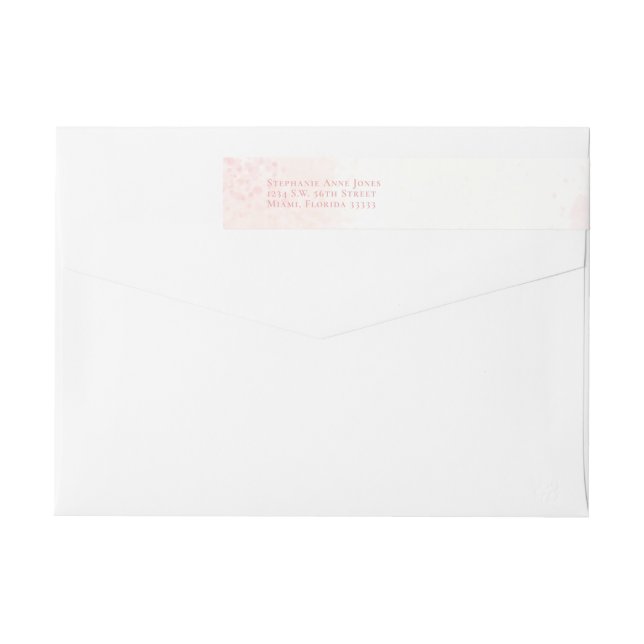 Communion Flowers Pink Watercolors Wrap Around Label (Back)