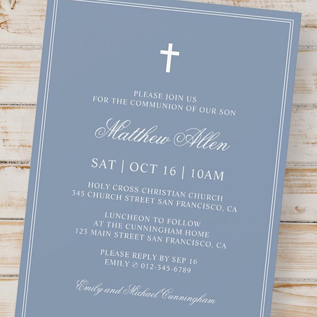 Communion For Him | Elegant Classic Cross Invitation (Creator Uploaded)