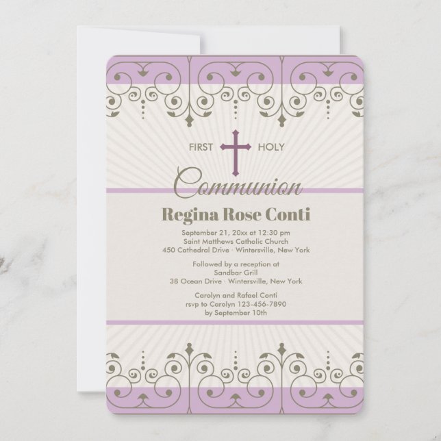 Communion Girl Invitation (Front)
