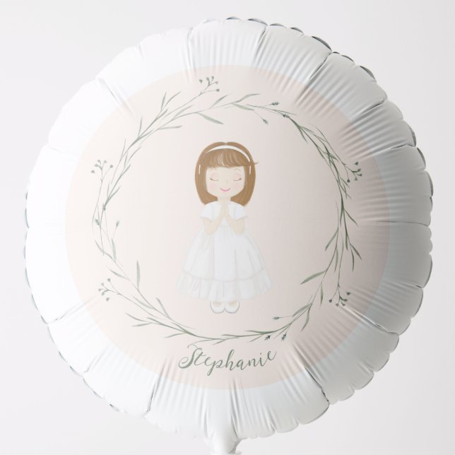 Communion Girl Praying Balloon (Front)