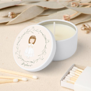 Communion Girl Praying Mini Candle Favors