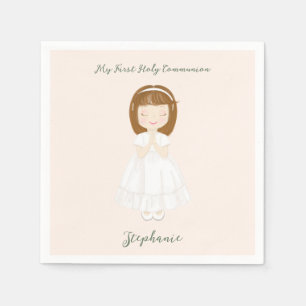 Communion Girl Praying Napkins