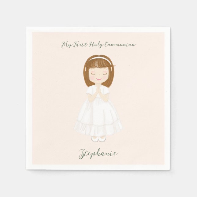 Communion Girl Praying Napkins (Front)