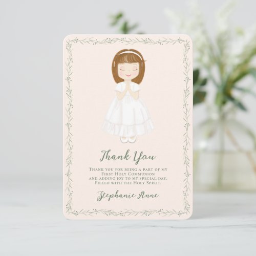 Communion Girl Praying Thank You